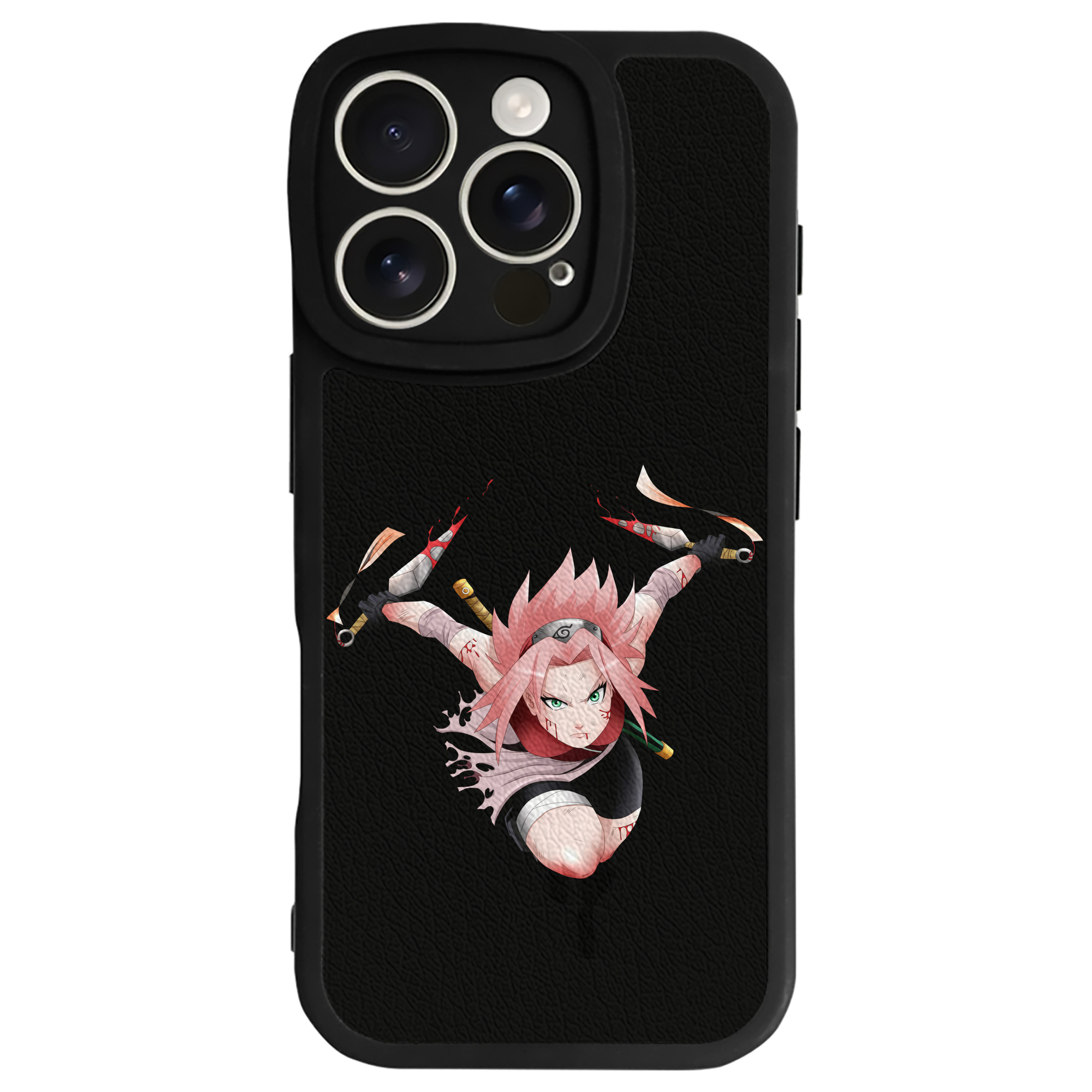 （画像用） NARUTO -ナルト- 春野サクラ Haruno Sakura 【iPhone 16シリーズ対応】シリコンスマホケース（レザー調） 材質：シリコン